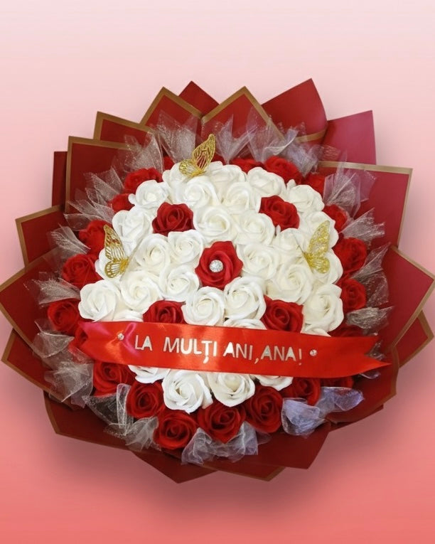 🌹 MODELUL „BUCHETUL FELICITARE” IN 2 CULORI DIN SAPUN 🕊️