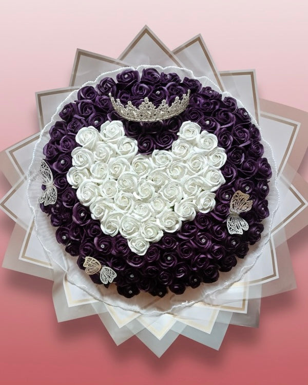 💜 MODELUL „BUCHETUL INIMA IMPERIALA” IN 2 CULORI DIN SAPUN👑