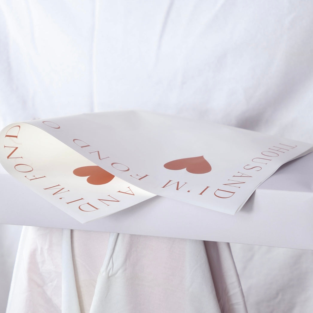 Hârtie Albă cu Mesaj de Iubire pentru Buchet