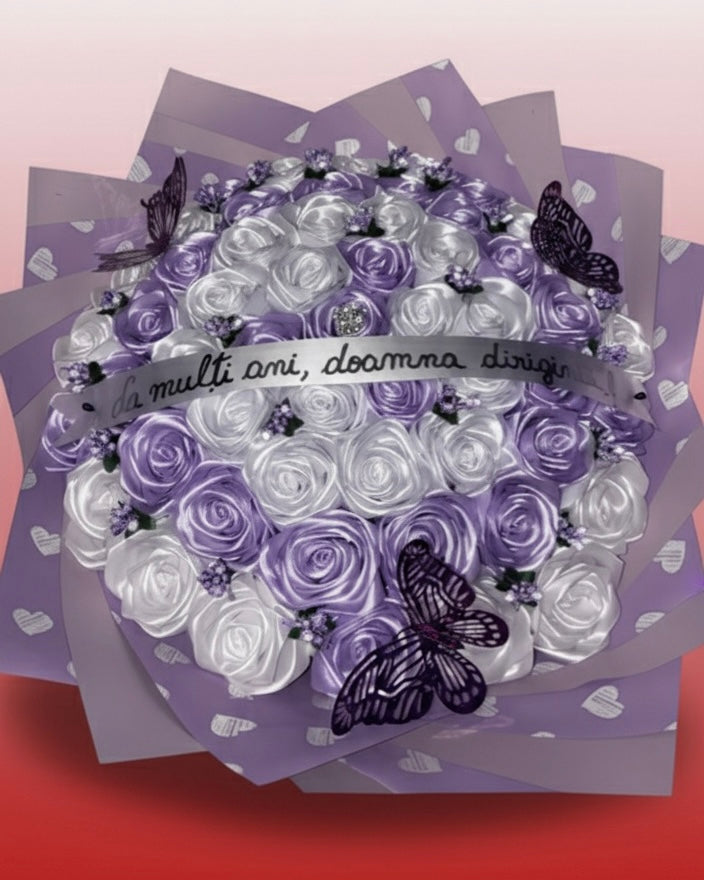 💜 MODELUL „BUCHETUL CU MESAJ SPECIAL” IN 2 CULORI DIN SATIN 🕊️